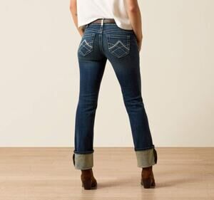 Ariat REAL 32R Mid Rise Stretch Icon Stackable Straight Leg Jeans 10017216